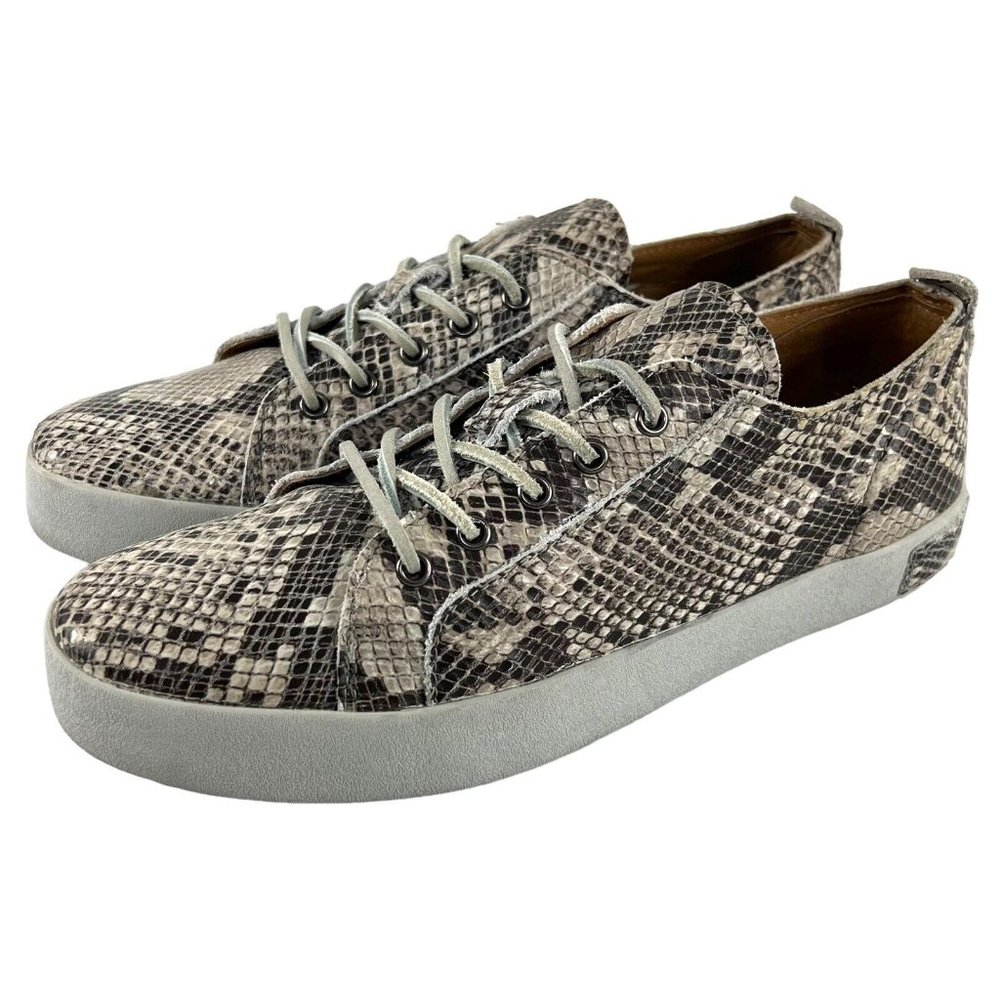 Blackstone White Python Snakeskin Low Casual Snea… - image 2